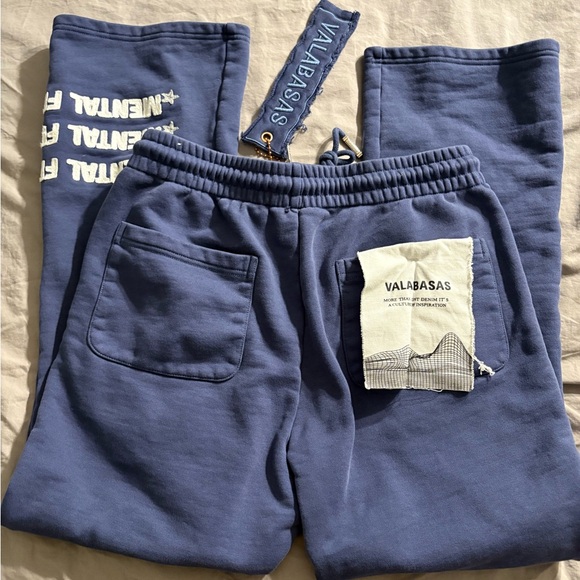 Valabasas “Mute” Navy Blue Fleece Sweats. - Picture 4 of 8